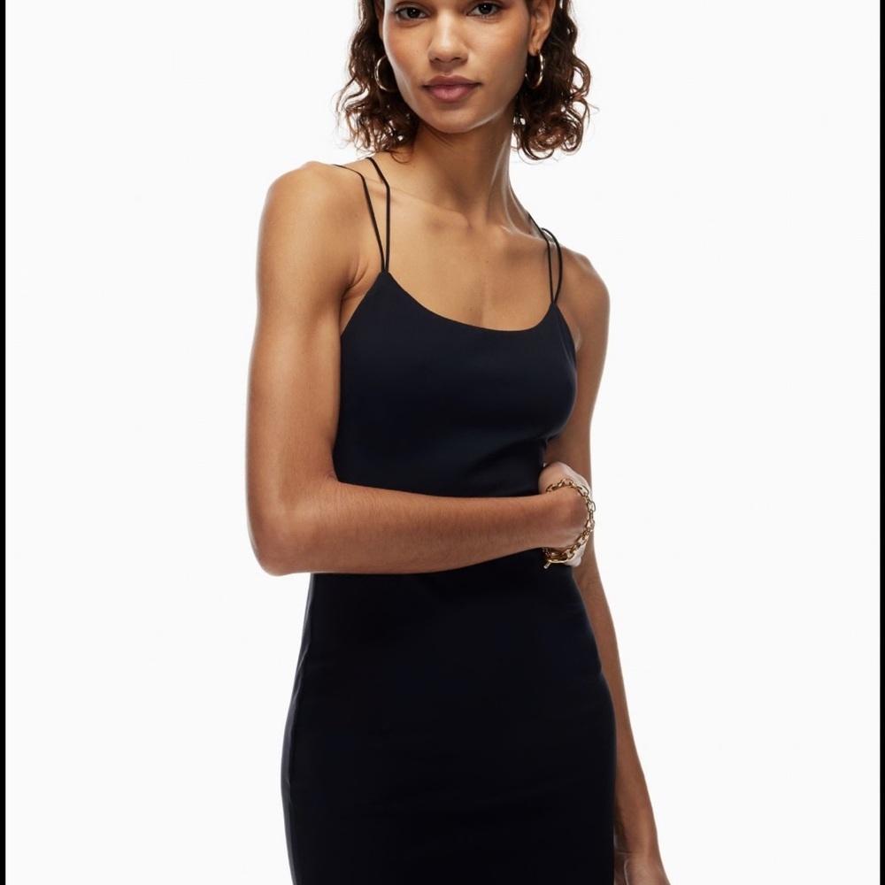 Aritzia Contour Black Strappy Midi Dress